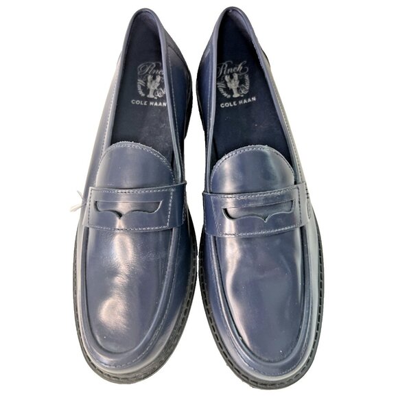 Cole Haan Pinch Maine Classic Navy Blue Leather Penny Loafers Mens Size 10 B - Picture 3 of 8